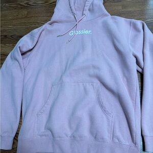 Glossier Light Pink Pullover Hoodie